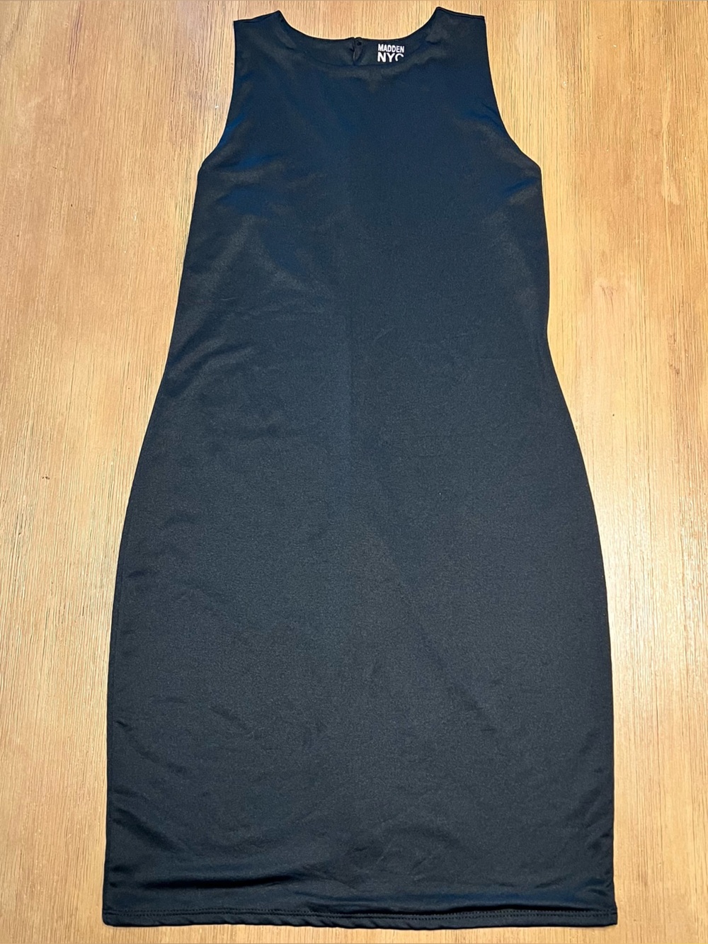 Madden NYC Sleeveless Black Contouring Dress